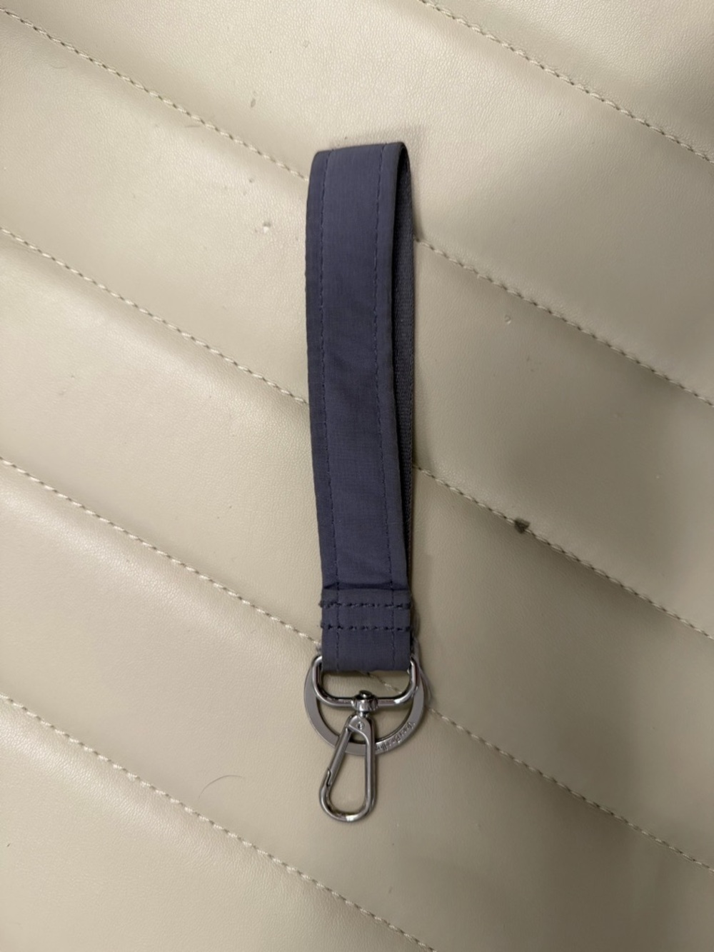 Vera Bradley Navy Fabric Key Wristlet with Metal Clip